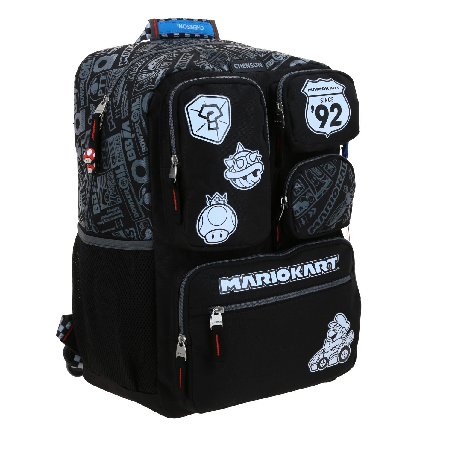 Mochila Negra Mario Bros Chenson Racer - Imagen 4