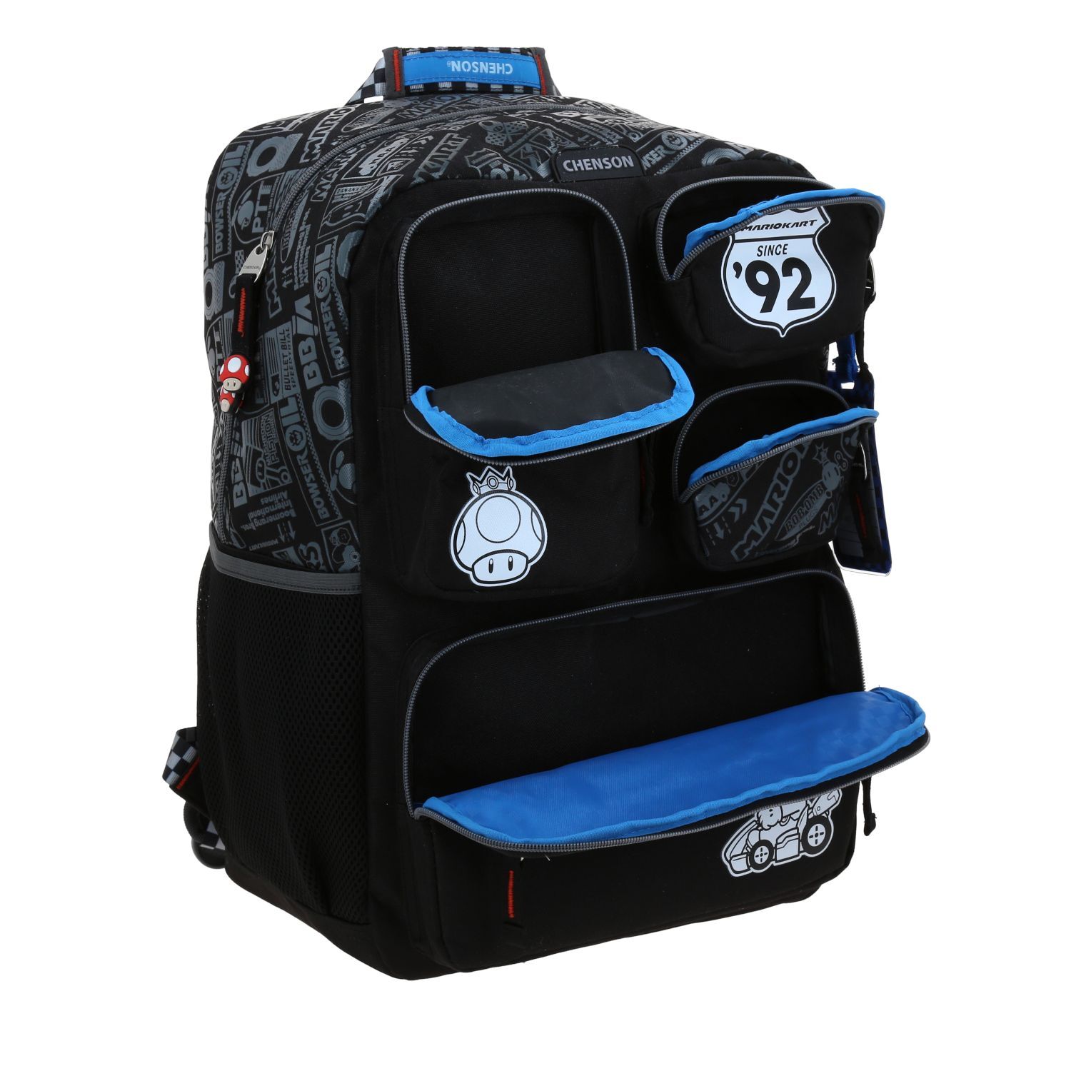 Mochila Negra Mario Bros Chenson Racer - Imagen 7